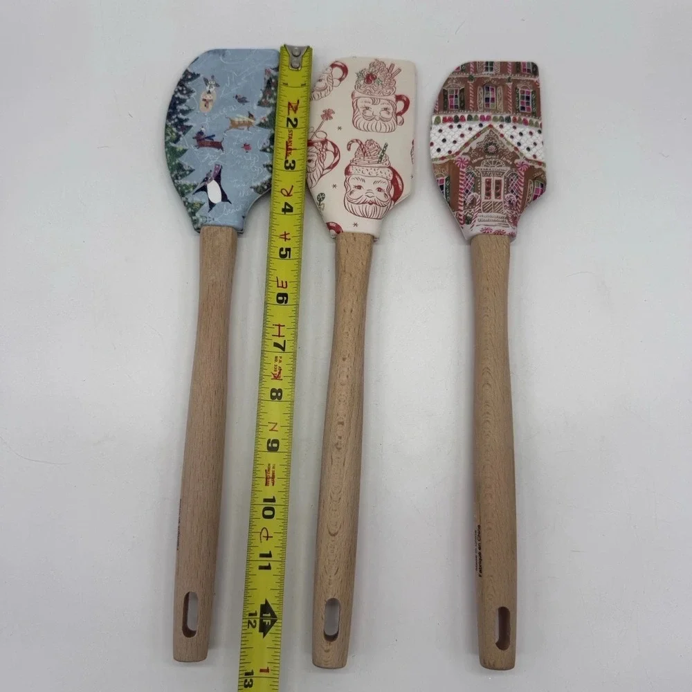 Anthropologie Designed by Louise Pretzel Santa Skate & Gingerbread Spatulas New